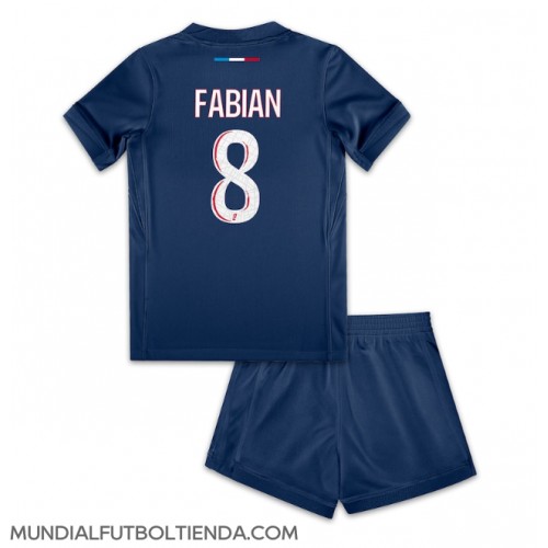 Camiseta Paris Saint-Germain Fabian Ruiz #8 Primera Equipación Replica 2024-25 para niños mangas cortas (+ Pantalones cortos)